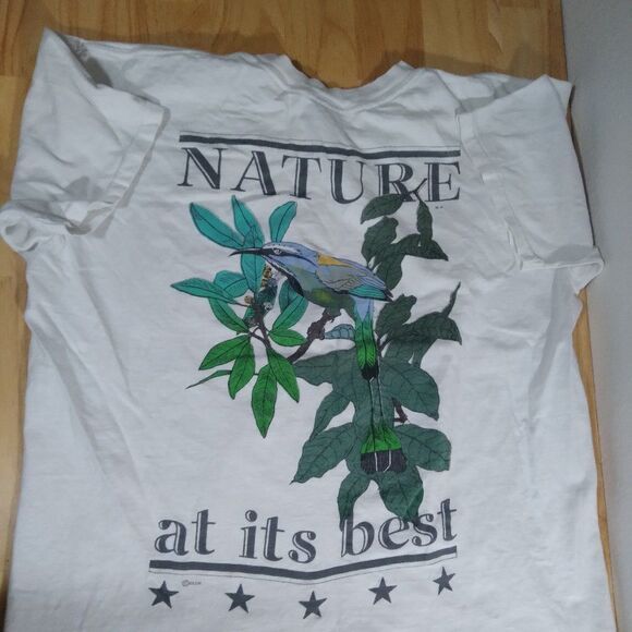 Vintage 90s Nature At It's Best Las Hadas Tropical Bird T-Shirt - Picture 1 of 10